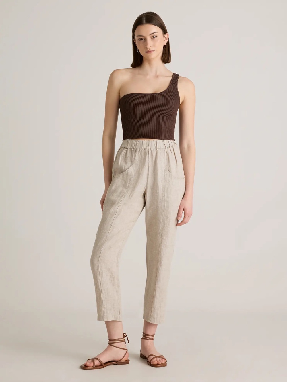 Quince 100% European Tapered Ankle Linen Pants Sz M Flax